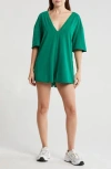 Free People Fp Movement Hot Shot T-shirt Romper In Kelly Green