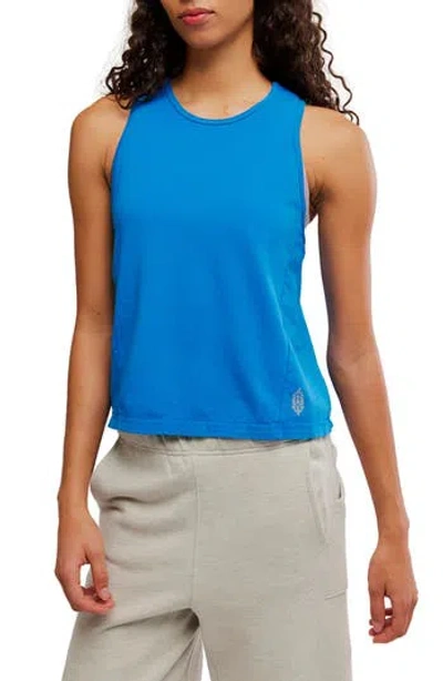 Free People Fp Movement Hot Shot Twist Back Tank In Blue