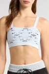 Free People Fp Movement Hrun Floral Lace Bandeau Bra In Arctic Snow