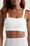 Free People Fp Movement Hrun Floral Lace Bandeau Bra In Ivory
