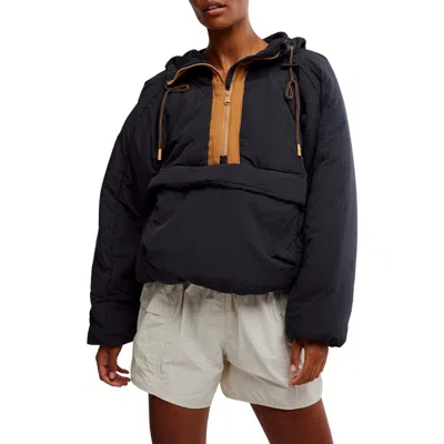 Free People Fp Movement In A Pillow Water Resistant Packable Puffer Anorak In Black