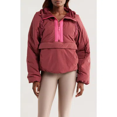 Free People Fp Movement In A Pillow Water Resistant Packable Puffer Anorak In Sour Cherry