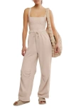 Free People Fp Movement Inbound Stretch Cotton Jumpsuit In Ivory