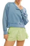 Free People Fp Movement Intercept Cotton Blend Sweatshirt In Blue Grey