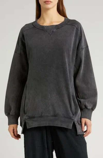 Free People Fp Movement Intercept Oversized Sweatshirt In Black