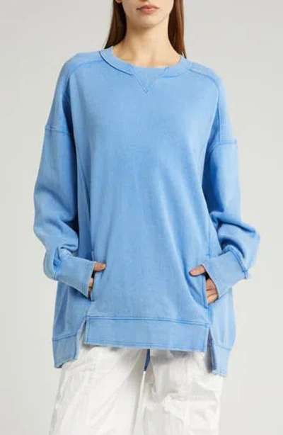 Free People Fp Movement Intercept Oversized Sweatshirt In Riviera Blue