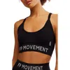 Free People Fp Movement Long Haul Logo Sports Bra In Black