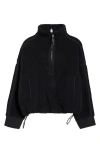 Free People Fp Movement Mountain High Fleece Half Zip Pullover In Black