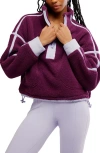 Free People Fp Movement Mountain High Fleece Half Zip Pullover In Burgundy