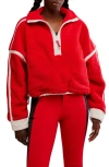 Free People Fp Movement Mountain High Fleece Half Zip Pullover In Red