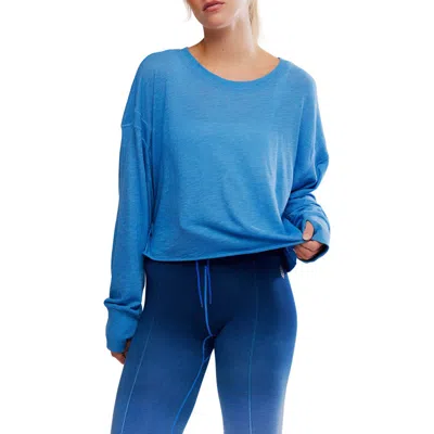 Free People Fp Movement My Time Layer Open Back Crop Top In Blue