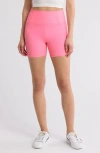 Free People Fp Movement Never Better Bike Shorts In Pink Lemonade