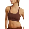 Free People Fp Movement Never Better Racerback Bra In Cocoa