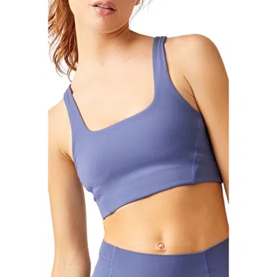 Free People Never Better Square Neck Bra In Summer Blueberry