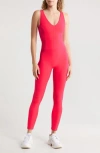 Free People Fp Movement Never Better Strappy Back Jumpsuit In Electric Sunset