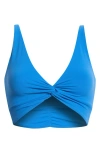 Free People Fp Movement Never Better Twist Front Sports Bra In Blue
