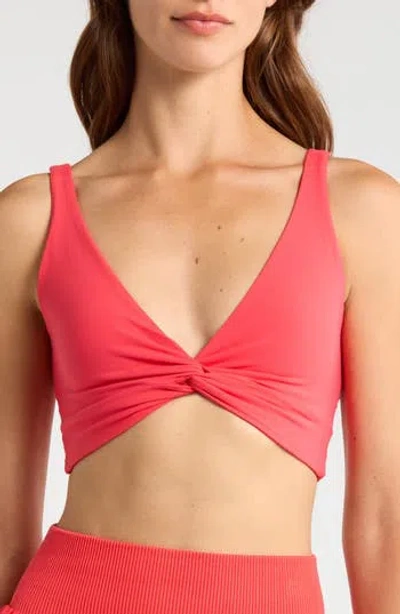 Free People Fp Movement Never Better Twist Front Sports Bra In Red