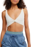 Free People Fp Movement Never Better Twist Front Sports Bra In White