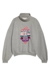 Free People Fp Movement On Your Mark Logo Embroidered French Terry Sweatshirt In Gray