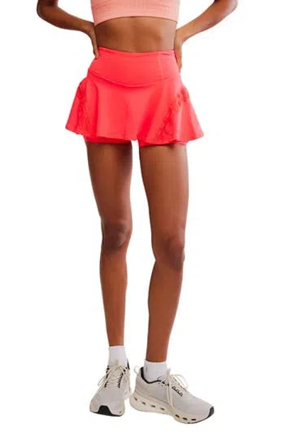 Free People Pleats And Thank You Skort In Electric Sunset In Red
