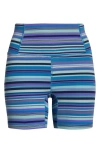 Free People Fp Movement Printed Never Better Bike Shorts In Blue