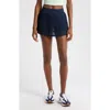 Free People Rally Pleated Mesh Miniskort In Blue