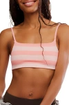 Free People Fp Movement Remember My Name Stripe Bra In Pink