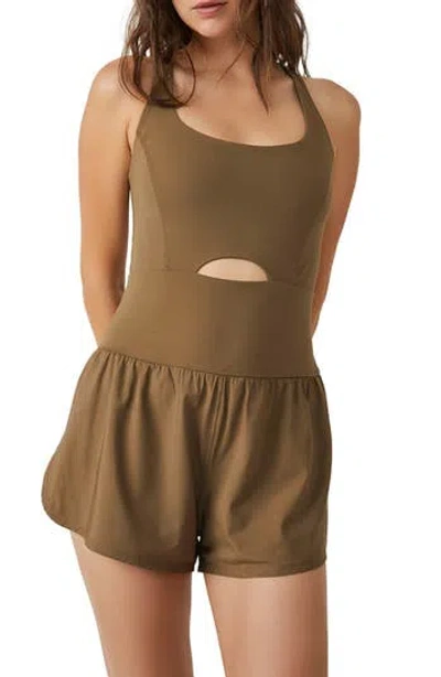 Free People Fp Movement Righteous Runsie Romper In Green