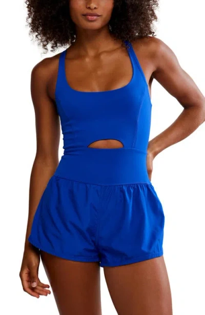 Free People Fp Movement Righteous Runsie Romper In Blue