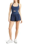 Free People Fp Movement Righteous Runsie Romper In Blue
