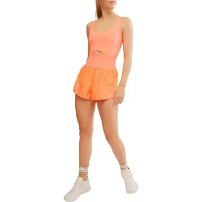 Free People Fp Movement Righteous Runsie Romper In Orange