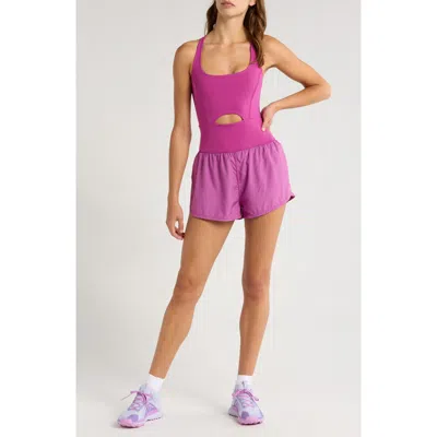 Free People Fp Movement Righteous Runsie Romper In Raspberry Punch