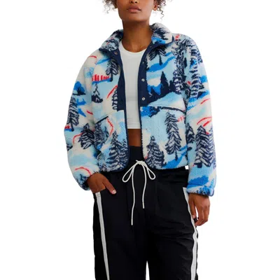 Free People Fp Movement Rocky Ridge Fleece Jacket In Blue