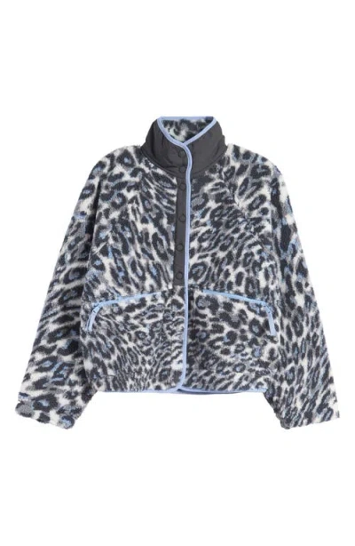 Free People Fp Movement Rocky Ridge Fleece Jacket In Snow Leopard Combo