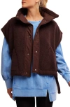 Free People Fp Movement Scout It Out Fleece Vest In Dark Espresso