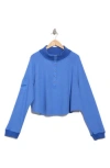 Free People Fp Movement So Fly Cotton Henley Top In Blue