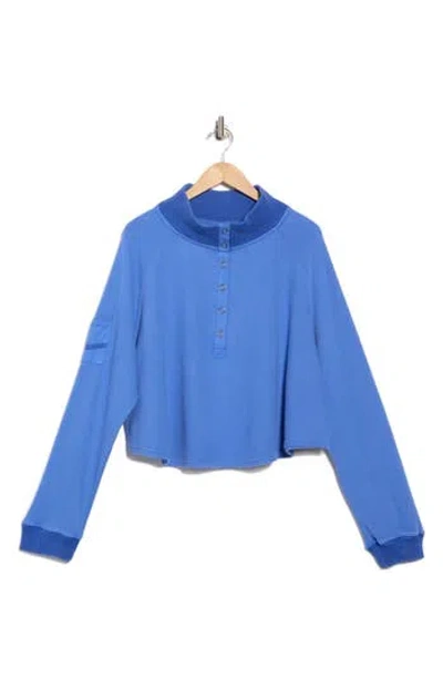 Free People Fp Movement So Fly Cotton Henley Top In Blue