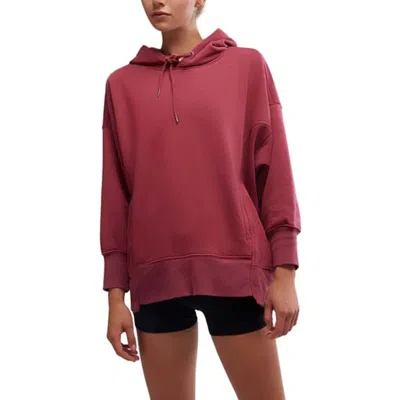 Free People Fp Movement Sprint To The Finish Hoodie Womens Sour Cherry Dsgl856 In Burgundy