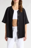 Free People Fp Movement Starting Line Cotton Layering Top In Black And White Comb