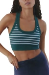 Free People Fp Movement Stripe Go To Sports Bra In Green