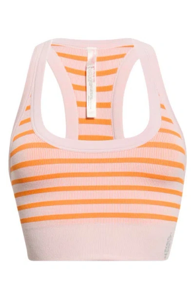 Free People Fp Movement Stripe Go To Sports Bra In Orange