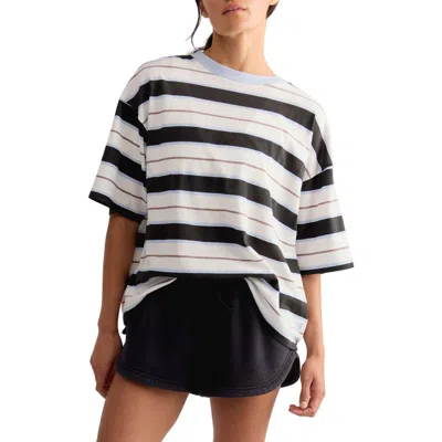Free People Fp Movement Stripe Relaxed Fit Cotton T-shirt In White Stripe Combo