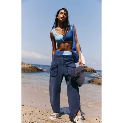 Free People Fp Movement Timko Cotton Blend Crop Pants In Midnight Navy