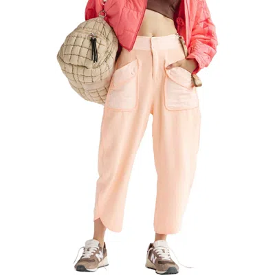 Free People Fp Movement Timko Cotton Blend Crop Pants In Pastel Peach