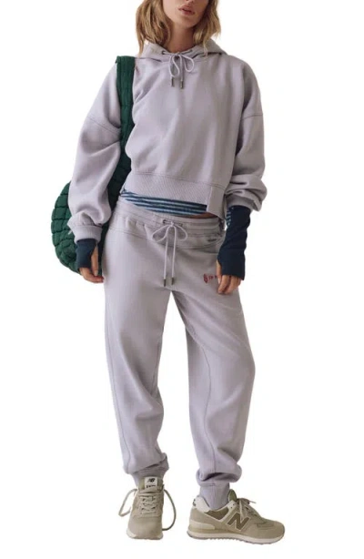 Free People Fp Movement Undefeated Cotton Blend Hoodie & Jogger Set In Lilac Berry