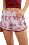 Free People Fp Movement Varsity Blues Print Athletic Shorts In Sandstorm Combo