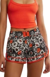 Free People Fp Movement Varsity Blues Print Athletic Shorts In Tuxedo Floral