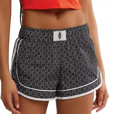 Free People Fp Movement Varsity Blues Shorts Women Black Mid Rise Dsgl1089