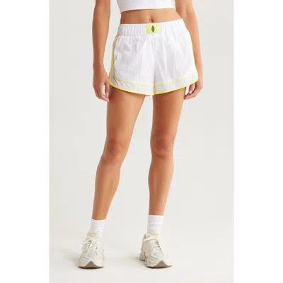 Free People Fp Movement Varsity Blues Water Resistant Athletic Shorts In White