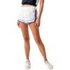 Free People Fp Movement Varsity Blues Water Resistant Athletic Shorts In White Combo